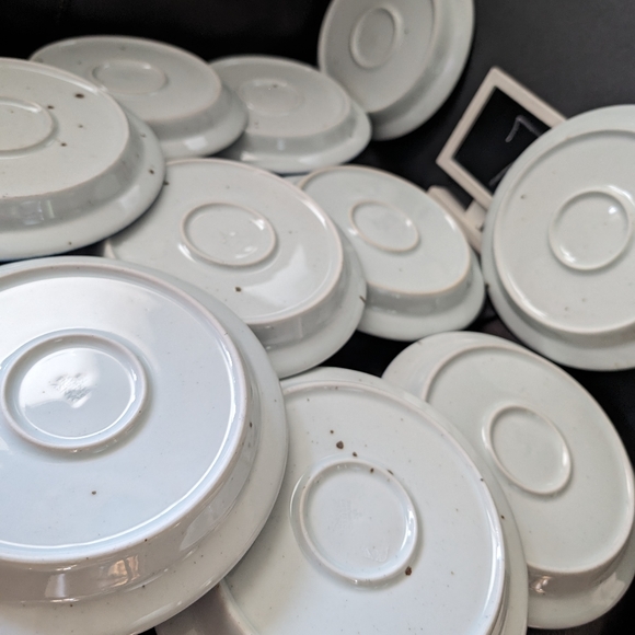 Dansk Niels Refsgaard Blue Mist 4 Vintage 7" white speckle stoneware plates - Picture 2 of 7